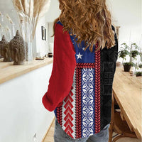 Samoa Flag Women Casual Shirt Ula Fala With Samoan Siapo - Polynesian Pride