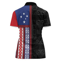 Samoa Flag Women Polo Shirt Ula Fala With Samoan Siapo LT05 - Polynesian Pride