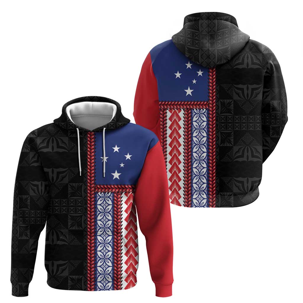 Samoa Flag Zip Hoodie Ula Fala With Samoan Siapo LT05 - Polynesian Pride