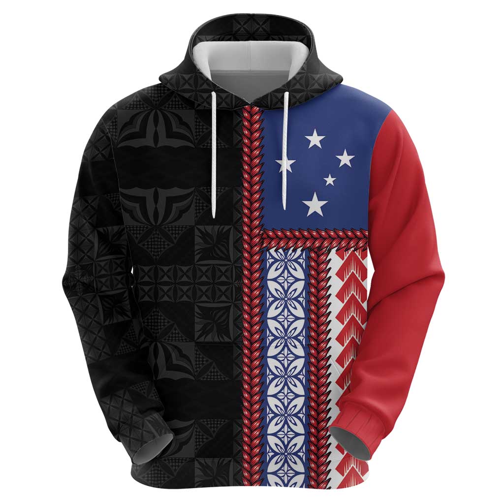 Samoa Flag Zip Hoodie Ula Fala With Samoan Siapo LT05 - Polynesian Pride