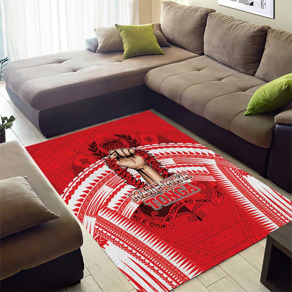 Tonga Rugby Mate Ma'a Area Rug Tongan Pride Unique Style - Polynesian Pride