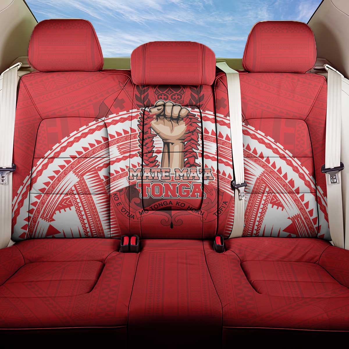 Tonga Rugby Mate Ma'a Back Car Seat Cover Tongan Pride Unique Style - Polynesian Pride