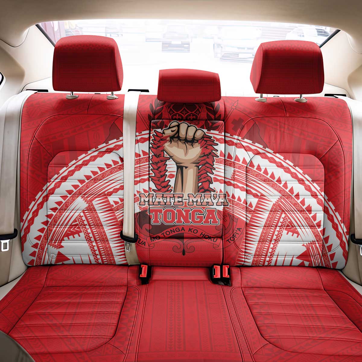 Tonga Rugby Mate Ma'a Back Car Seat Cover Tongan Pride Unique Style - Polynesian Pride