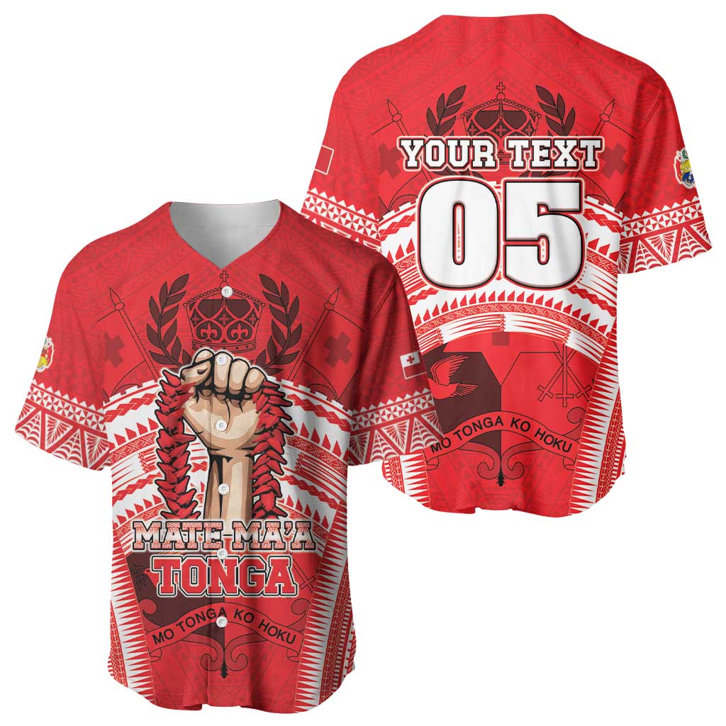 Custom Tonga Rugby Mate Ma'a Baseball Jersey Tongan Pride Unique Style - Polynesian Pride