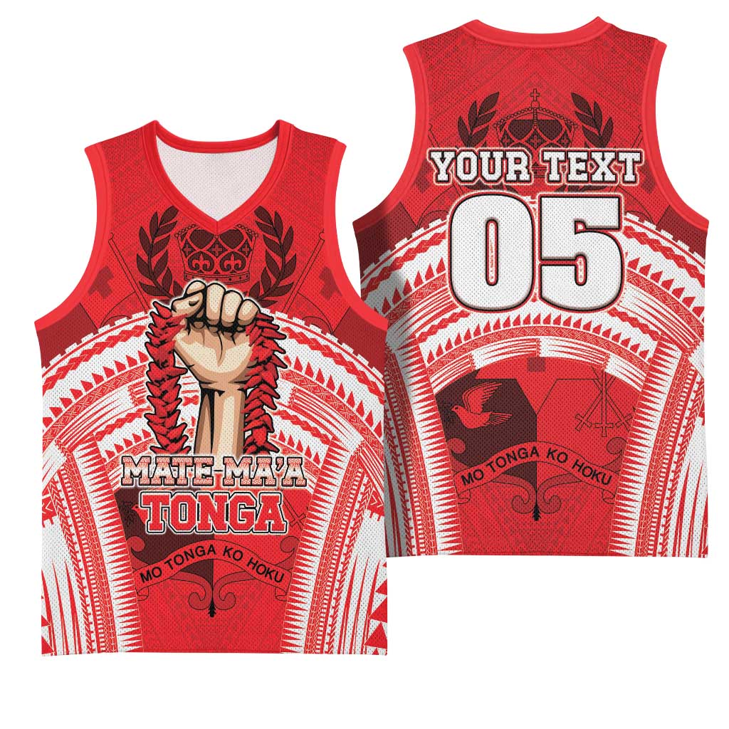Custom Tonga Rugby Mate Ma'a Basketball Jersey Tongan Pride Unique Style - Polynesian Pride