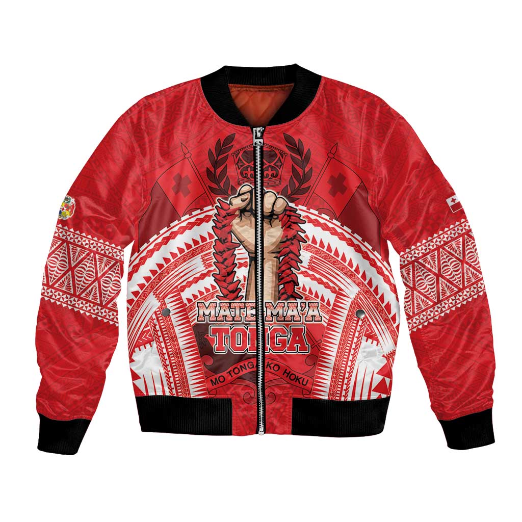 Custom Tonga Rugby Mate Ma'a Bomber Jacket Tongan Pride Unique Style - Polynesian Pride
