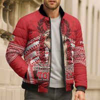 Custom Tonga Rugby Mate Ma'a Bomber Puffer Jacket Tongan Pride Unique Style - Polynesian Pride