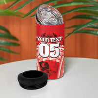 Custom Tonga Rugby Mate Ma'a 4 in 1 Can Cooler Tumbler Tongan Pride Unique Style - Polynesian Pride