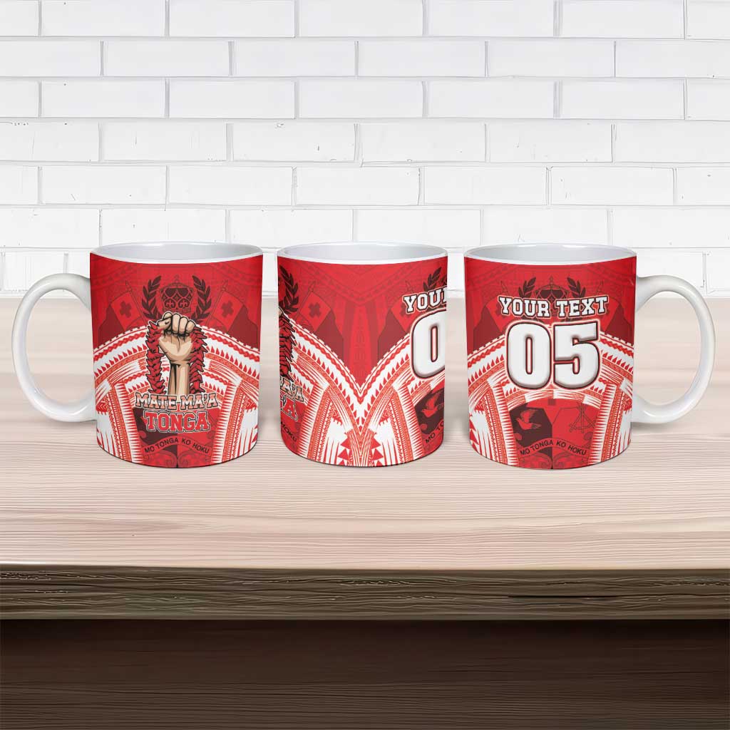 Custom Tonga Rugby Mate Ma'a Ceramic Mug Tongan Pride Unique Style - Polynesian Pride