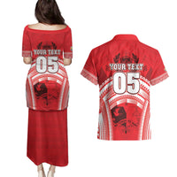 Custom Tonga Rugby Mate Ma'a Couples Matching Puletasi and Hawaiian Shirt Tongan Pride Unique Style - Polynesian Pride