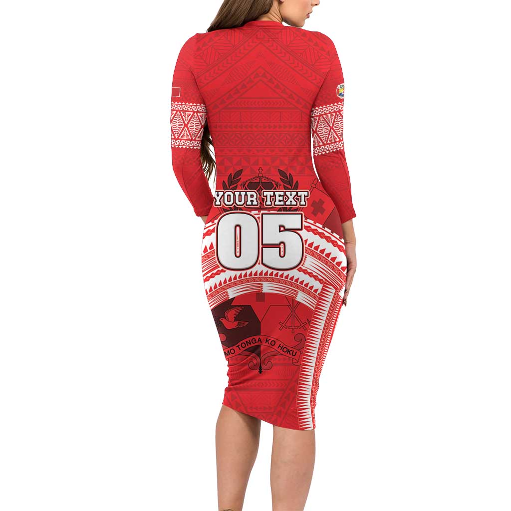 Custom Tonga Rugby Mate Ma'a Family Matching Long Sleeve Bodycon Dress and Hawaiian Shirt Tongan Pride Unique Style - Polynesian Pride