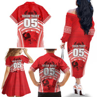 Custom Tonga Rugby Mate Ma'a Family Matching Off The Shoulder Long Sleeve Dress and Hawaiian Shirt Tongan Pride Unique Style - Polynesian Pride