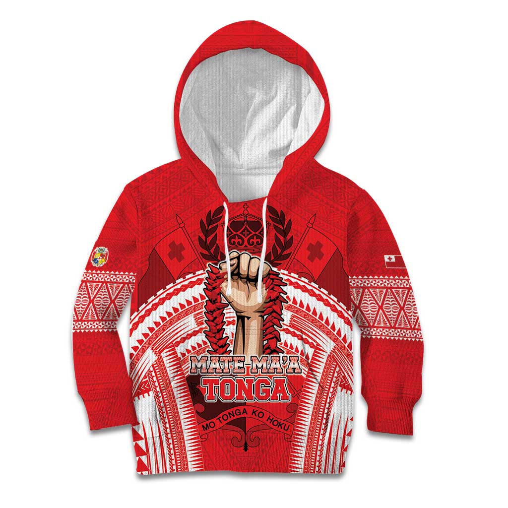 Custom Tonga Rugby Mate Ma'a Kid Hoodie Tongan Pride Unique Style - Polynesian Pride