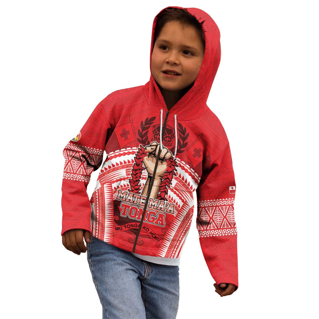 Custom Tonga Rugby Mate Ma'a Kid Hoodie Tongan Pride Unique Style - Polynesian Pride
