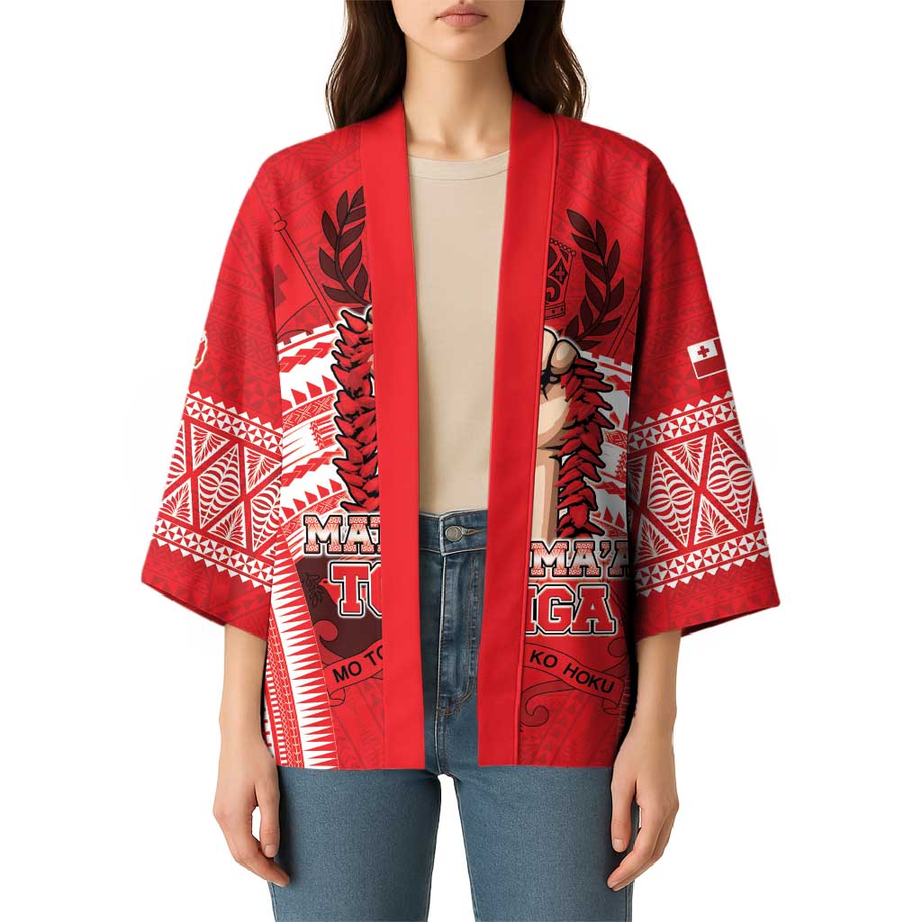 Custom Tonga Rugby Mate Ma'a Kimono Tongan Pride Unique Style - Polynesian Pride