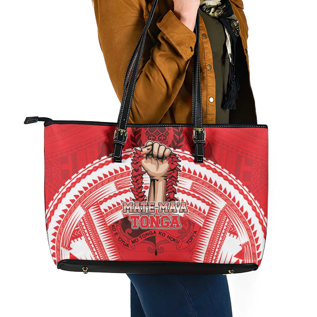 Tonga Rugby Mate Ma'a Leather Tote Bag Tongan Pride Unique Style - Polynesian Pride