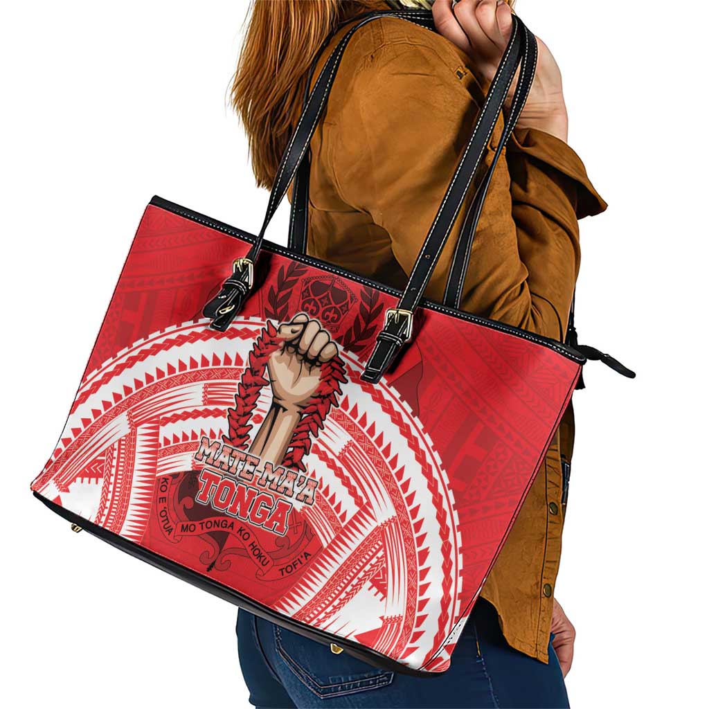 Tonga Rugby Mate Ma'a Leather Tote Bag Tongan Pride Unique Style - Polynesian Pride