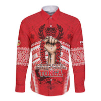 Custom Tonga Rugby Mate Ma'a Long Sleeve Button Shirt Tongan Pride Unique Style - Polynesian Pride
