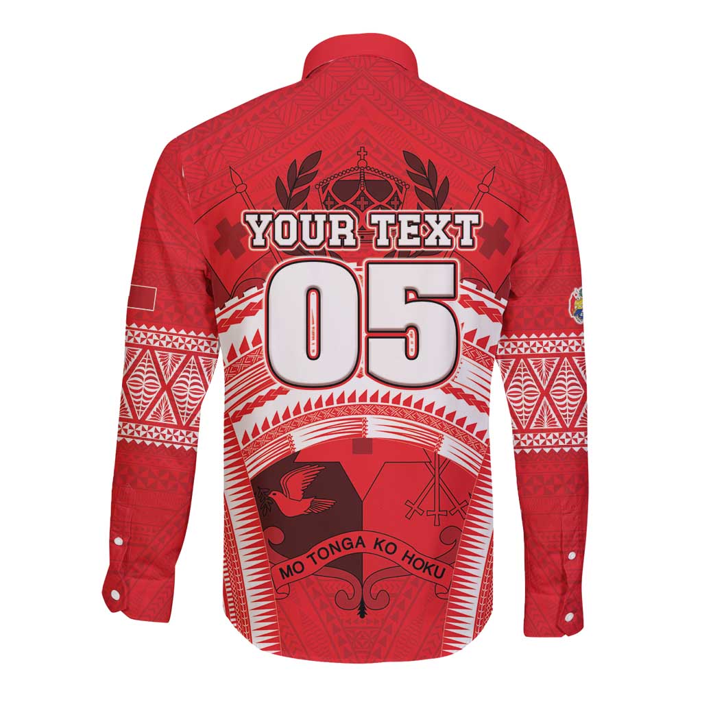 Custom Tonga Rugby Mate Ma'a Long Sleeve Button Shirt Tongan Pride Unique Style - Polynesian Pride