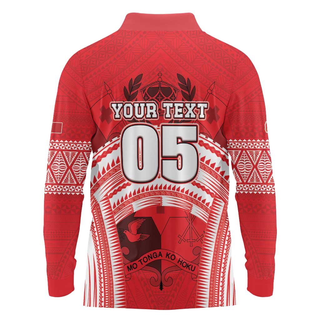 Custom Tonga Rugby Mate Ma'a Long Sleeve Polo Shirt Tongan Pride Unique Style - Polynesian Pride