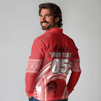 Custom Tonga Rugby Mate Ma'a Long Sleeve Polo Shirt Tongan Pride Unique Style - Polynesian Pride