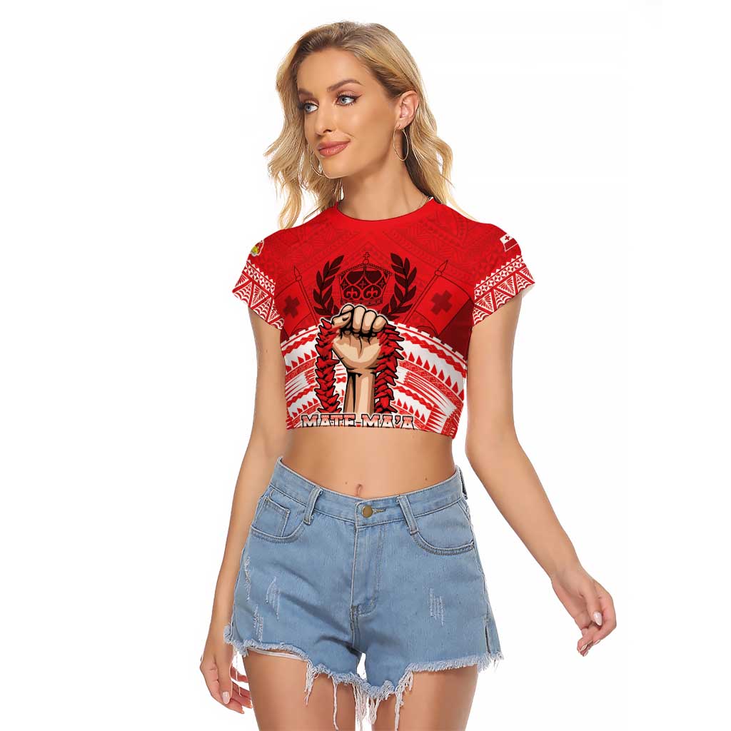 Custom Tonga Rugby Mate Ma'a Raglan Cropped T Shirt Tongan Pride Unique Style - Polynesian Pride
