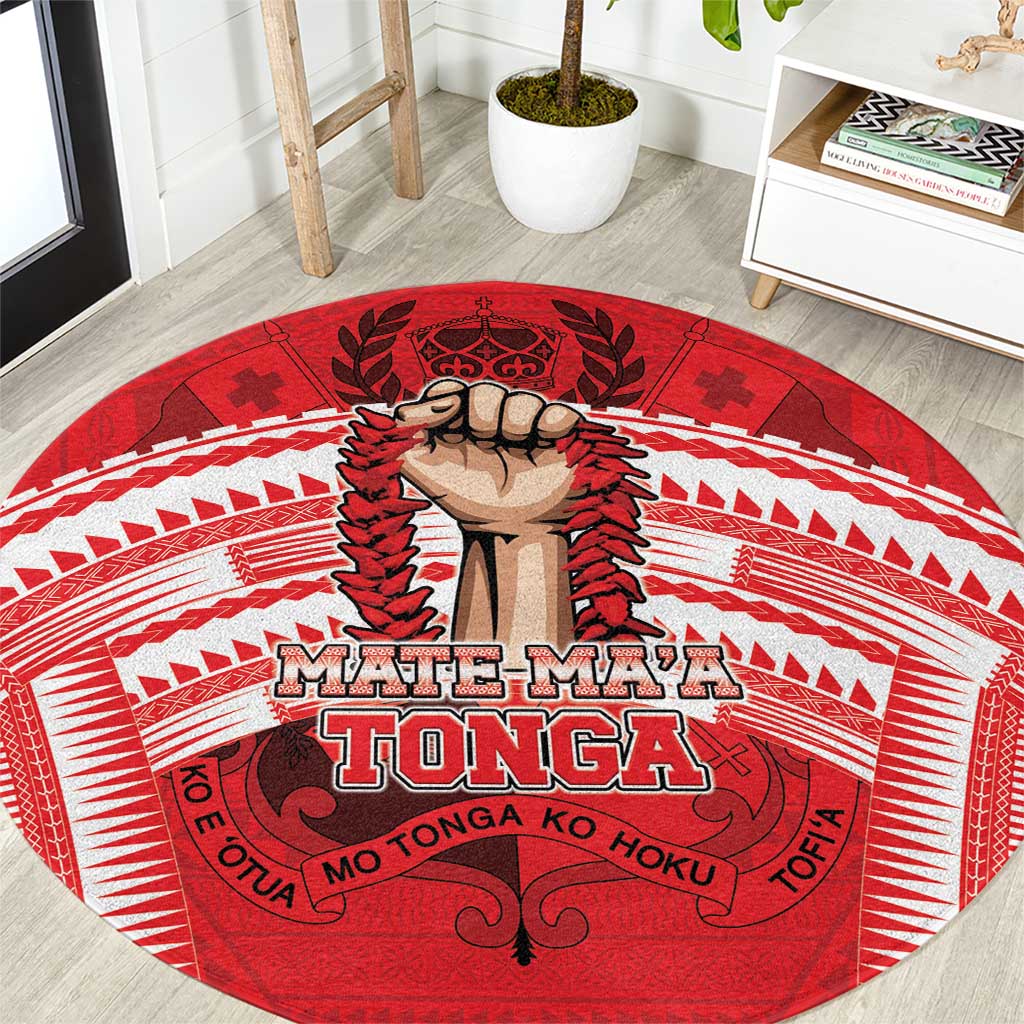 Tonga Rugby Mate Ma'a Round Carpet Tongan Pride Unique Style - Polynesian Pride