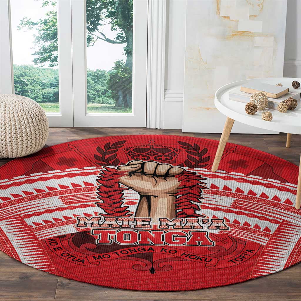 Tonga Rugby Mate Ma'a Round Carpet Tongan Pride Unique Style - Polynesian Pride