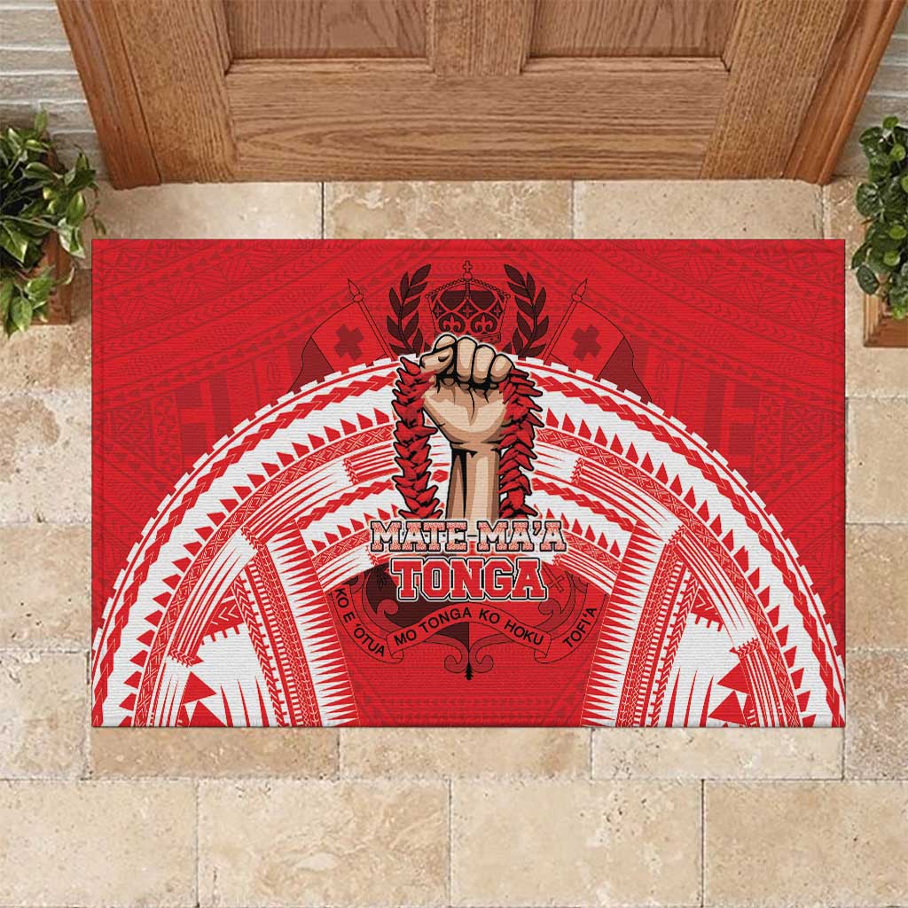 Tonga Rugby Mate Ma'a Rubber Doormat Tongan Pride Unique Style - Polynesian Pride
