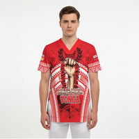 Custom Tonga Rugby Mate Ma'a Scrub Top Tongan Pride Unique Style - Polynesian Pride