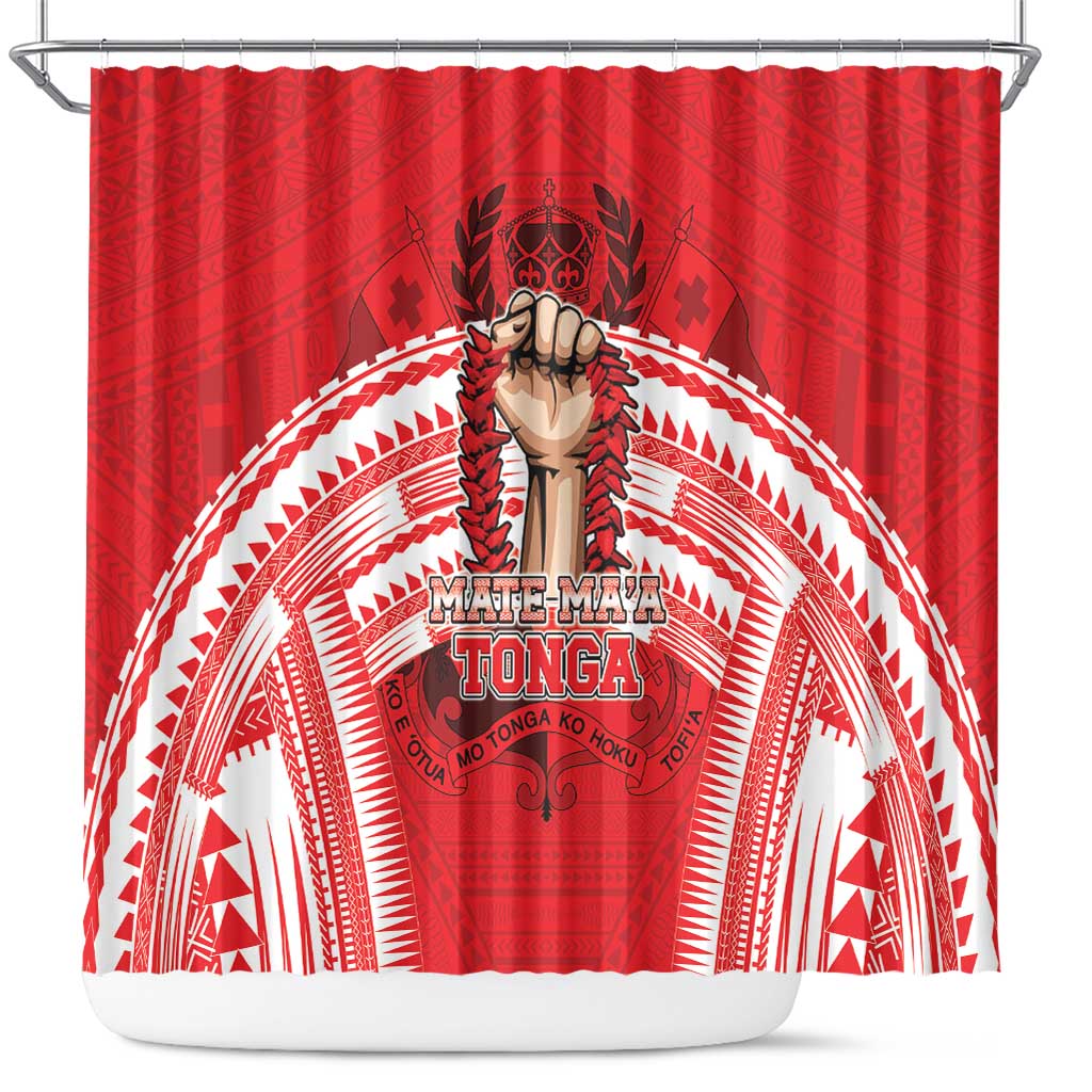 Tonga Rugby Mate Ma'a Shower Curtain Tongan Pride Unique Style - Polynesian Pride