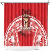 Tonga Rugby Mate Ma'a Shower Curtain Tongan Pride Unique Style - Polynesian Pride