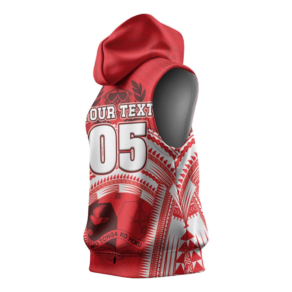 Custom Tonga Rugby Mate Ma'a Sleeveless Hoodie Tongan Pride Unique Style - Polynesian Pride