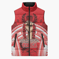 Custom Tonga Rugby Mate Ma'a Sleeveless Puffer Jacket Tongan Pride Unique Style - Polynesian Pride