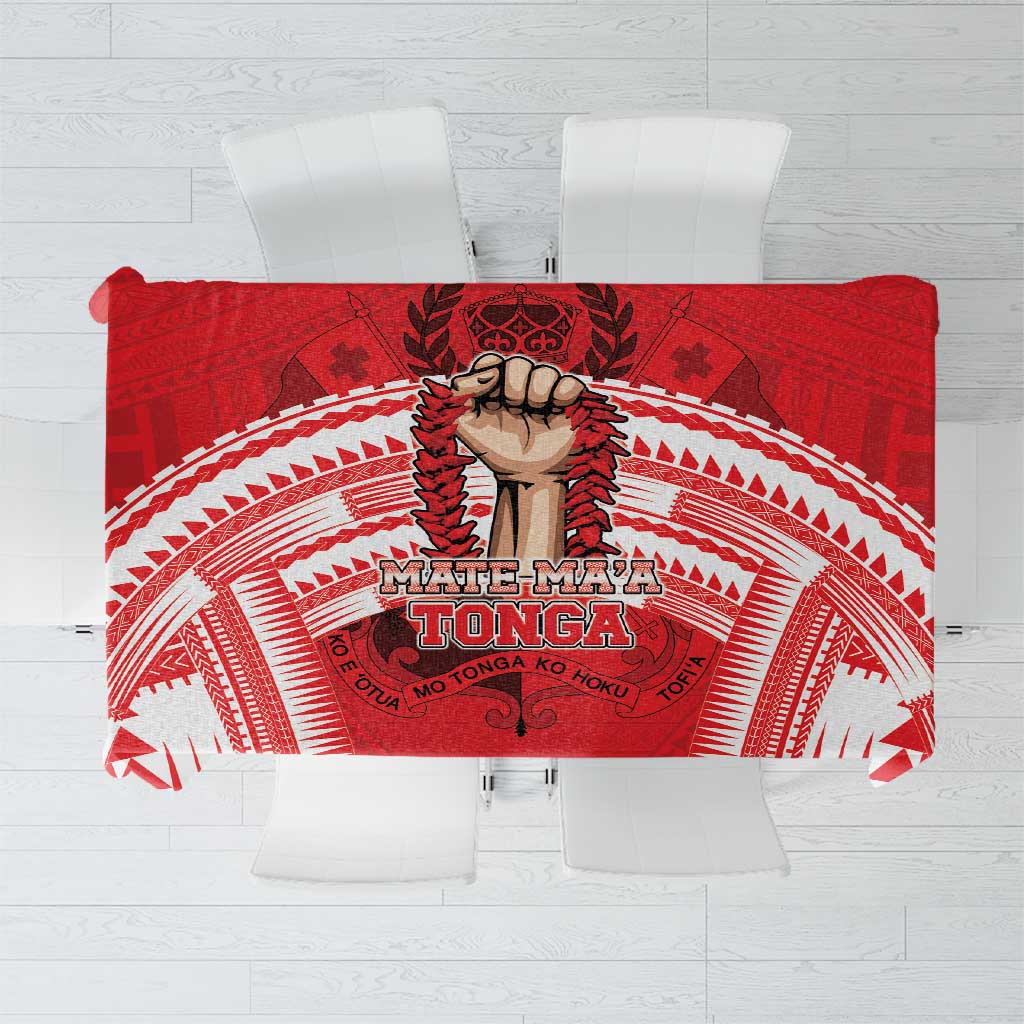 Tonga Rugby Mate Ma'a Tablecloth Tongan Pride Unique Style - Polynesian Pride