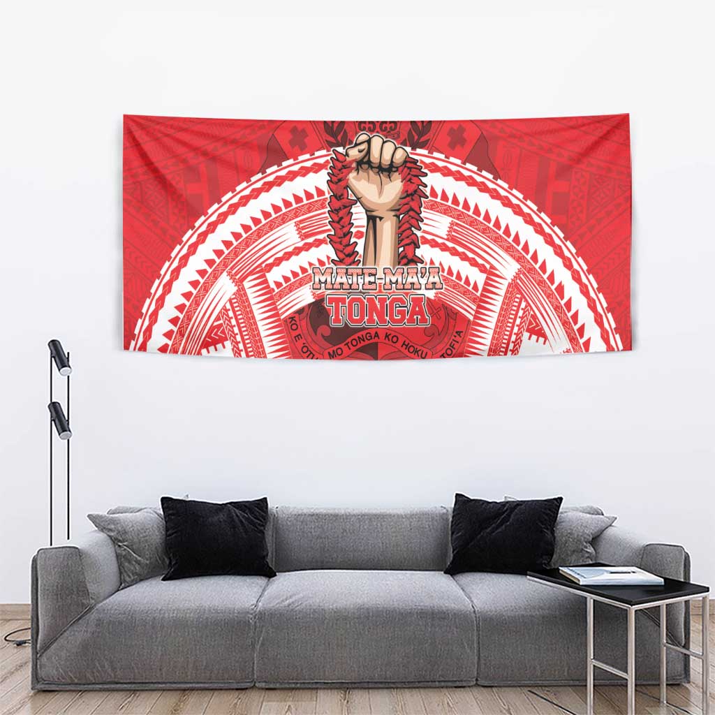 Tonga Rugby Mate Ma'a Tapestry Tongan Pride Unique Style - Polynesian Pride