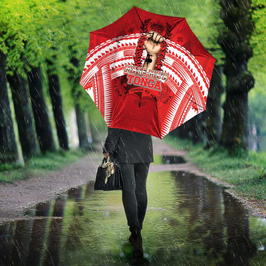 Tonga Rugby Mate Ma'a Umbrella Tongan Pride Unique Style - Polynesian Pride