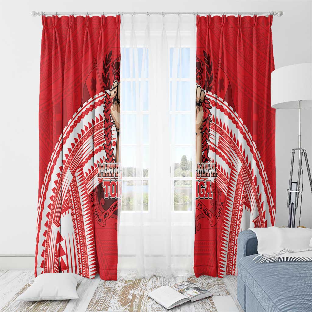 Tonga Rugby Mate Ma'a Window Curtain Tongan Pride Unique Style - Polynesian Pride