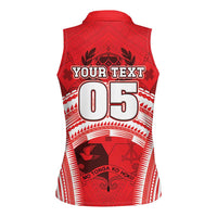 Custom Tonga Rugby Mate Ma'a Women Sleeveless Polo Shirt Tongan Pride Unique Style - Polynesian Pride