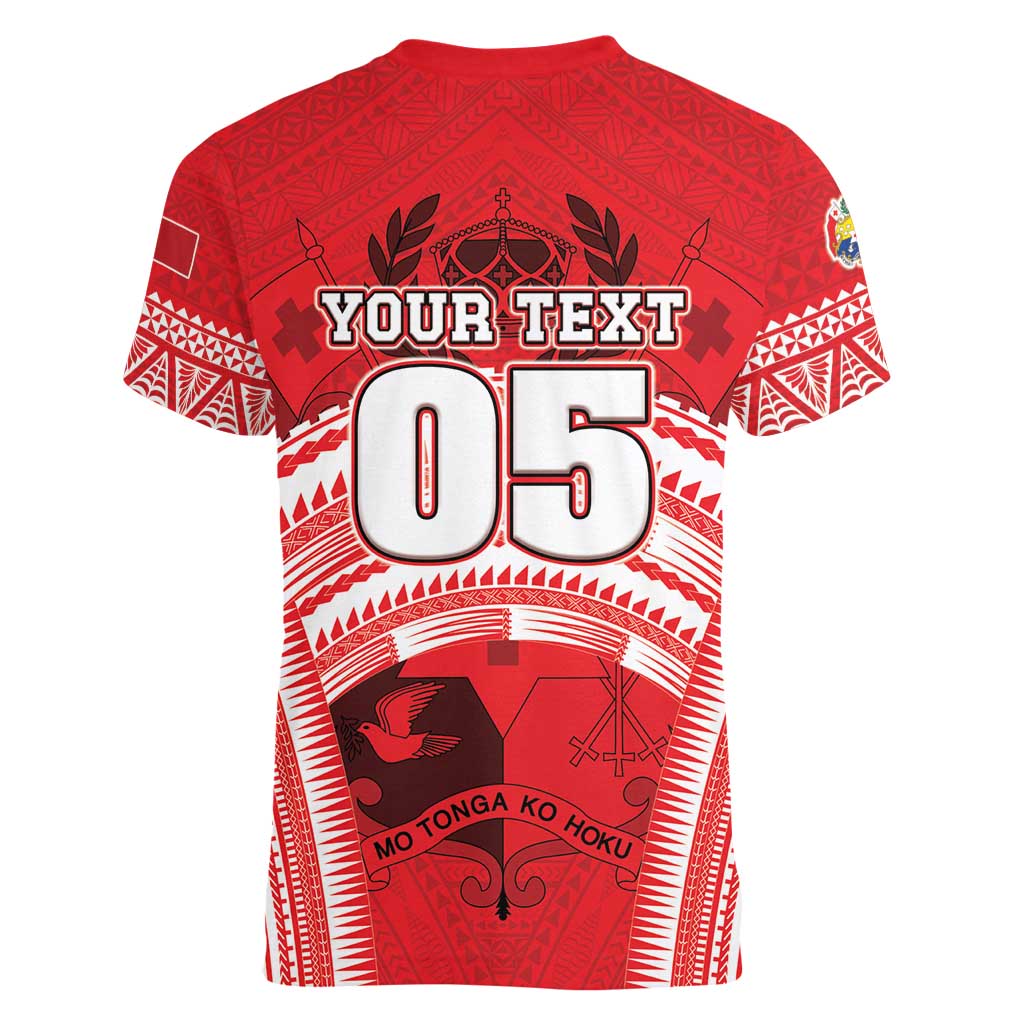 Custom Tonga Rugby Mate Ma'a Women V-Neck T-Shirt Tongan Pride Unique Style - Polynesian Pride