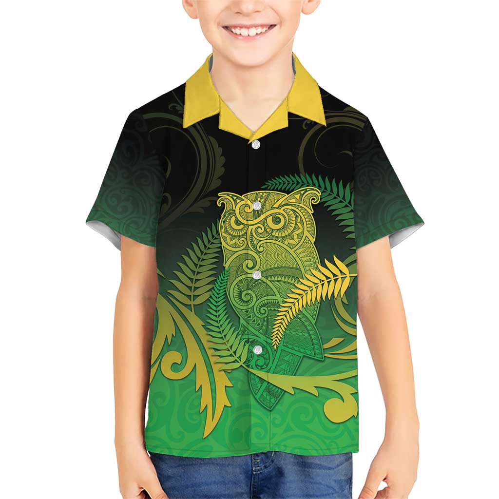 New Zealand Aotearoa Ruru Hawaiian Shirt Maori Fern Art Green LT05 - Polynesian Pride