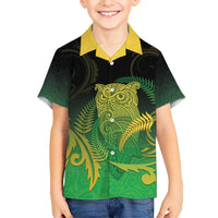 New Zealand Aotearoa Ruru Hawaiian Shirt Maori Fern Art Green LT05 - Polynesian Pride
