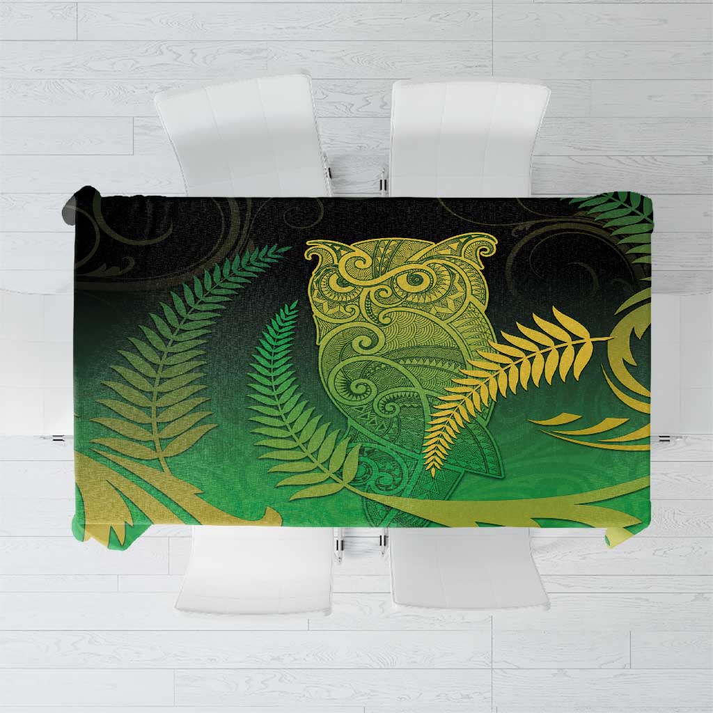 New Zealand Aotearoa Ruru Tablecloth Maori Fern Art Green LT05 Green - Polynesian Pride