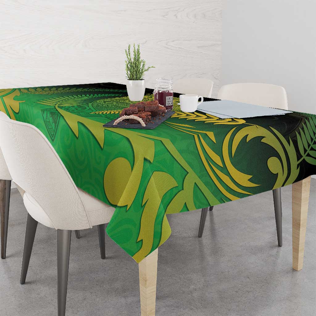 New Zealand Aotearoa Ruru Tablecloth Maori Fern Art Green LT05 - Polynesian Pride