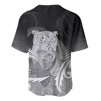New Zealand Aotearoa Ruru Baseball Jersey Maori Fern Art Black