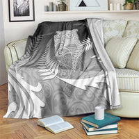New Zealand Aotearoa Ruru Blanket Maori Fern Art Black LT05 Black - Polynesian Pride
