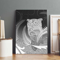New Zealand Aotearoa Ruru Canvas Wall Art Maori Fern Art Black LT05 - Polynesian Pride