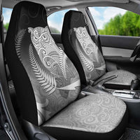 New Zealand Aotearoa Ruru Car Seat Cover Maori Fern Art Black
