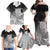 New Zealand Aotearoa Ruru Family Matching Off Shoulder Maxi Dress and Hawaiian Shirt Maori Fern Art Black