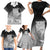 New Zealand Aotearoa Ruru Family Matching Short Sleeve Bodycon Dress and Hawaiian Shirt Maori Fern Art Black